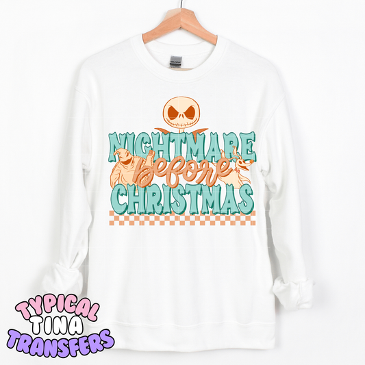 Nightmare B4 Christmas blue | DTF Transfer | POD