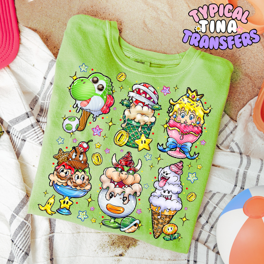 Ice Cream Mario | DTF Transfer | POD
