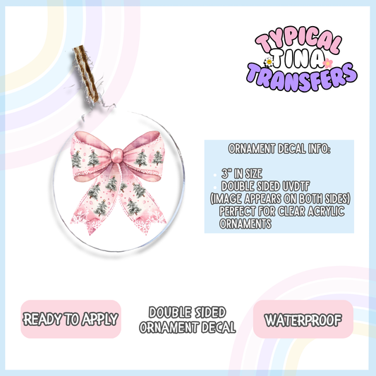 Christmas Bow | 3" Ornament Decal