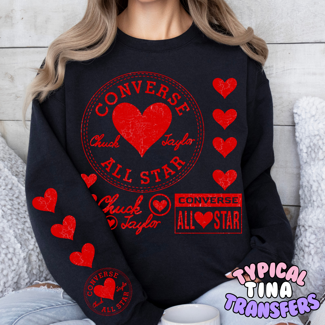 All star with hearts | DTF Transfers | POD