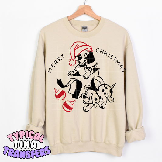 Merry Christmas Dalmations | DTF Transfer | POD