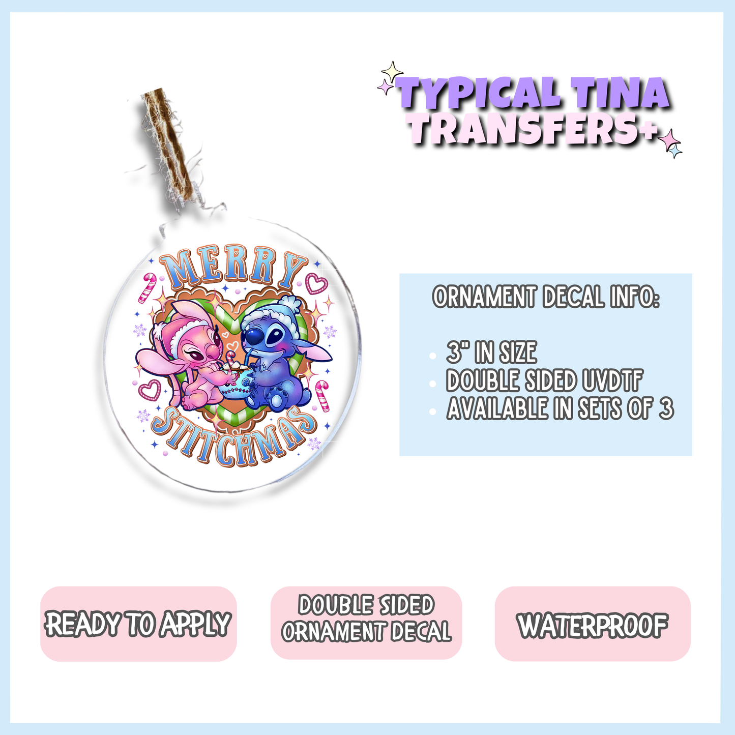 Merry St!itchmas | 3" Xmas Ornament | POD