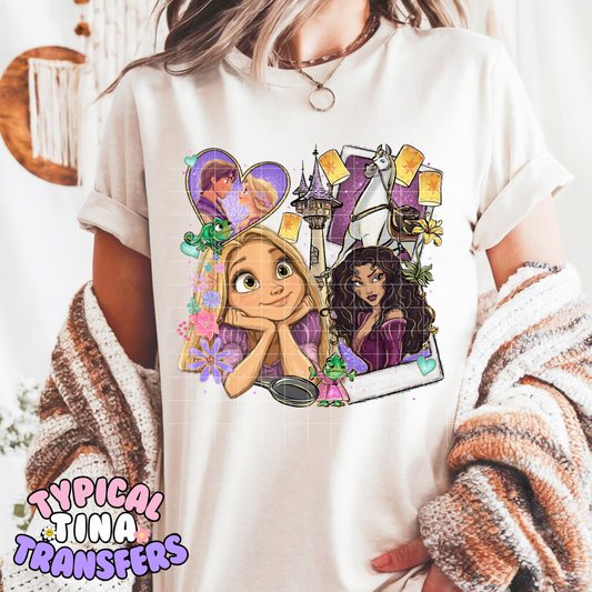 Princess Rapun Polaroids | DTF Screen Print | POD