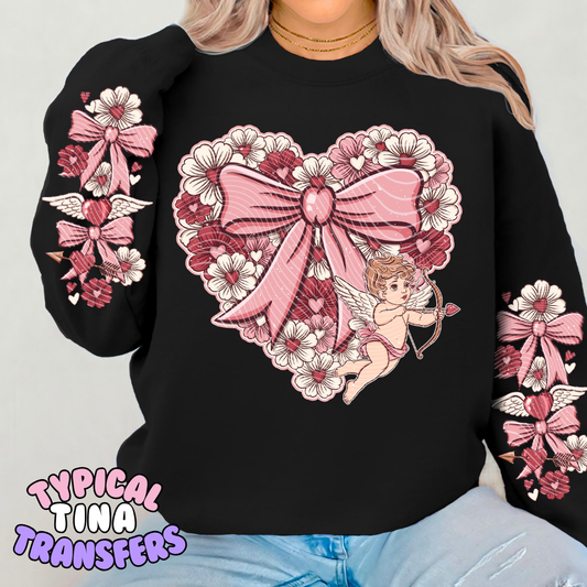 Cupid floral heart | DTF Transfers | POD