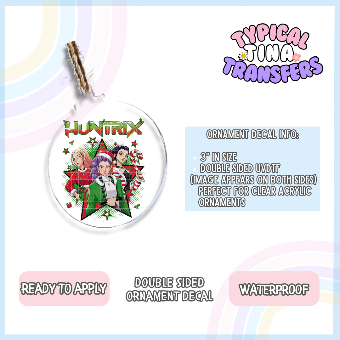 Hunt Kpop Xmas | 3" Ornament Decal | POD