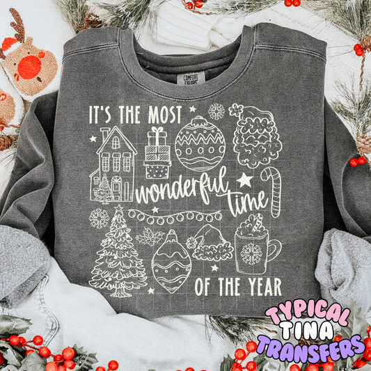 It's the most wonderful time doodle | DTF Transfer | POD