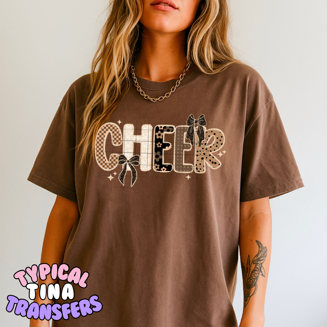 Cheer (brown patterns) | DTF Transfer | POD