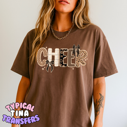 Cheer (brown patterns) | DTF Transfer | POD