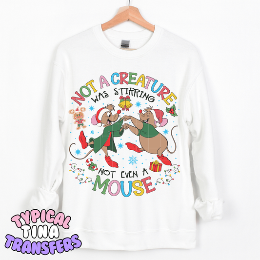 Not a Creature Was Stirring not even a mouse | DTF Transfer | POD