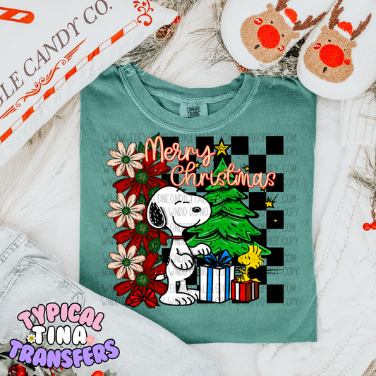 Snop Xmas with checkered back | DTF Transfer | POD