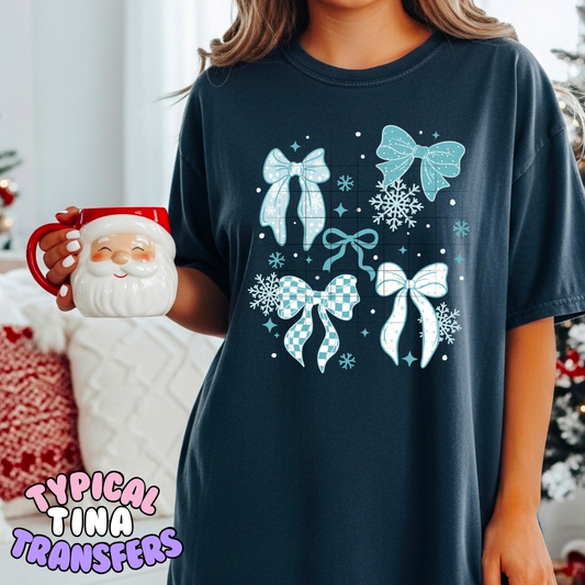 Blue Ice Bows | DTF Transfers | POD