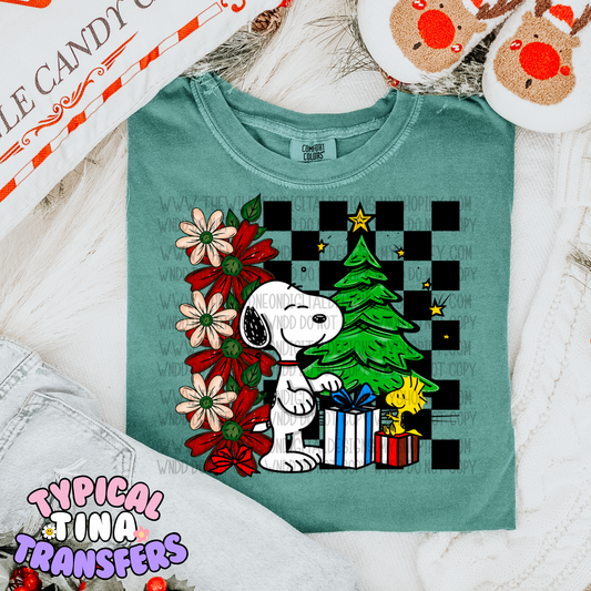 Snop Xmas with checkered back | DTF Transfer | POD