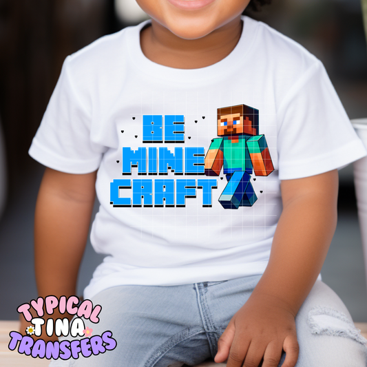 Be Minecraft (Blue) | DTF Screen Print | 9" Youth