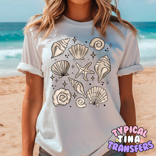 Seashells | DTF Screen Print | POD