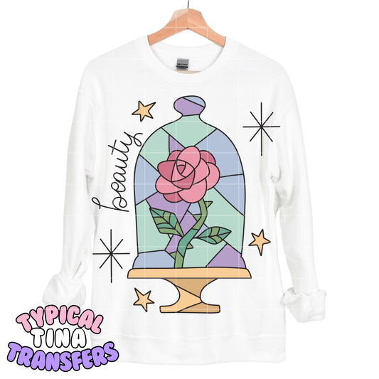 Beauty rose in glass | DTF Transfers | POD