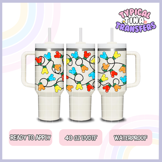 Magical Mouse Holiday Lights | 40oz UVDTF Wrap | POD