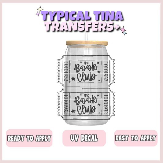 Book Club tikcet | UV decals | POD