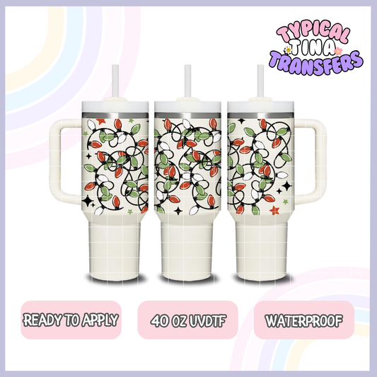 Scrambled Christmas Lights | 40oz UVDTF Wrap | POD