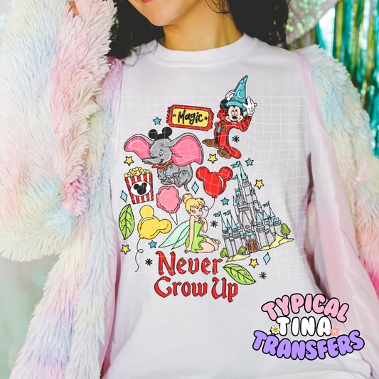 Never Grow Up mural | DTF Screen Print | POD