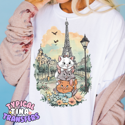 Paris Kitties |  DTF Transfer | POD