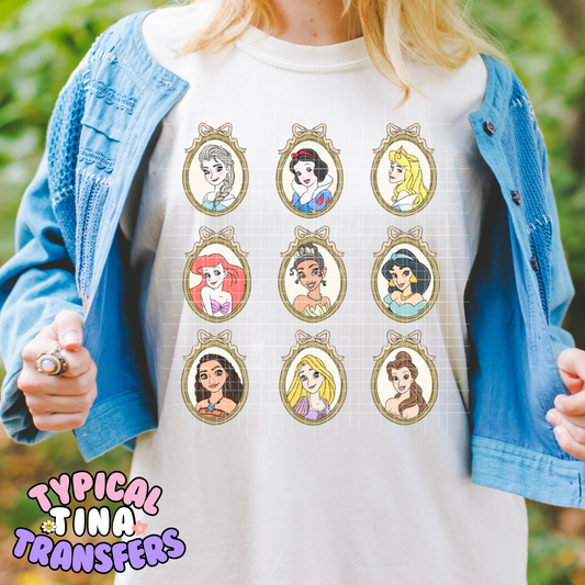 Vintage princess frames | DTF Screen Print | POD
