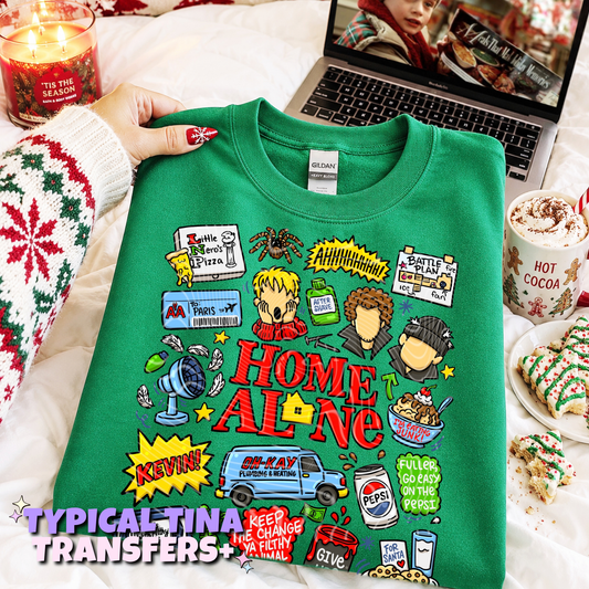 Doodle Christmas - Alone at h0me | DTF Transfers | POD