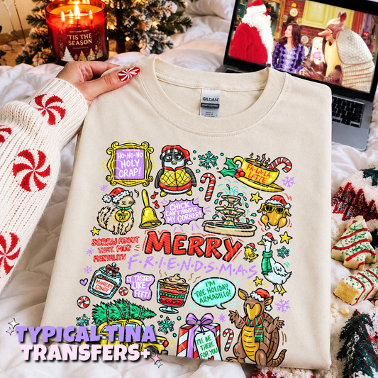 Doodle Christmas - Merry friendmas | DTF Transfers | POD