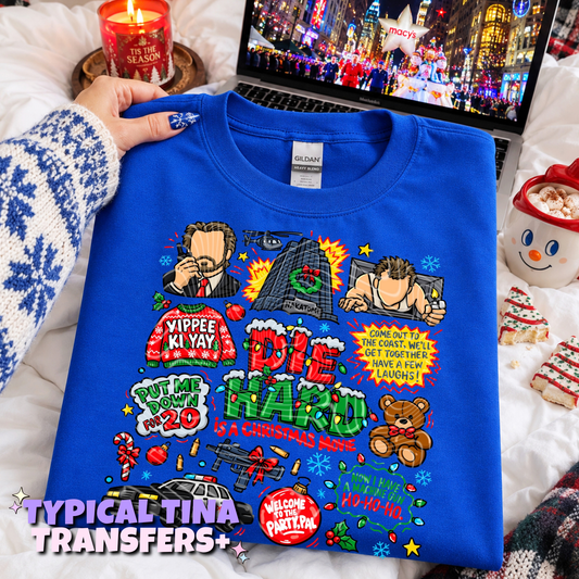 Doodle Christmas - Di3 H is a Xmas movie | DTF Transfers | POD