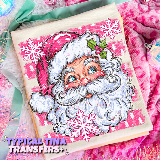Santa in Pink | DTF Transfers | POD