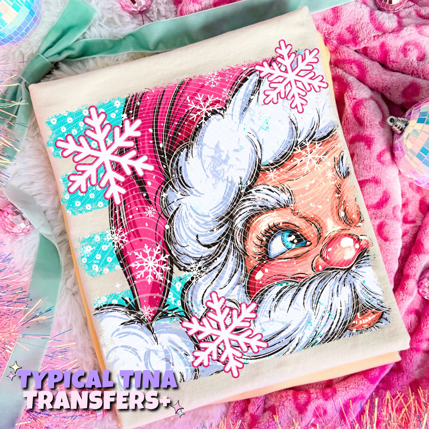 Santa in Pink | DTF Transfers | POD