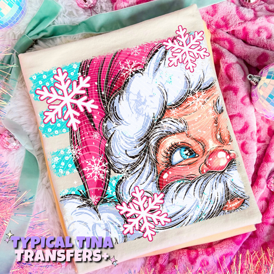 Santa in Pink | DTF Transfers | POD
