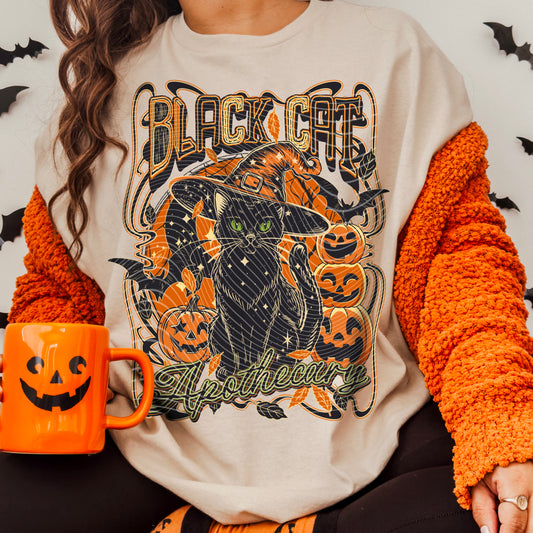 Halloween Black Cat | DTF Transfer | 15" Adult