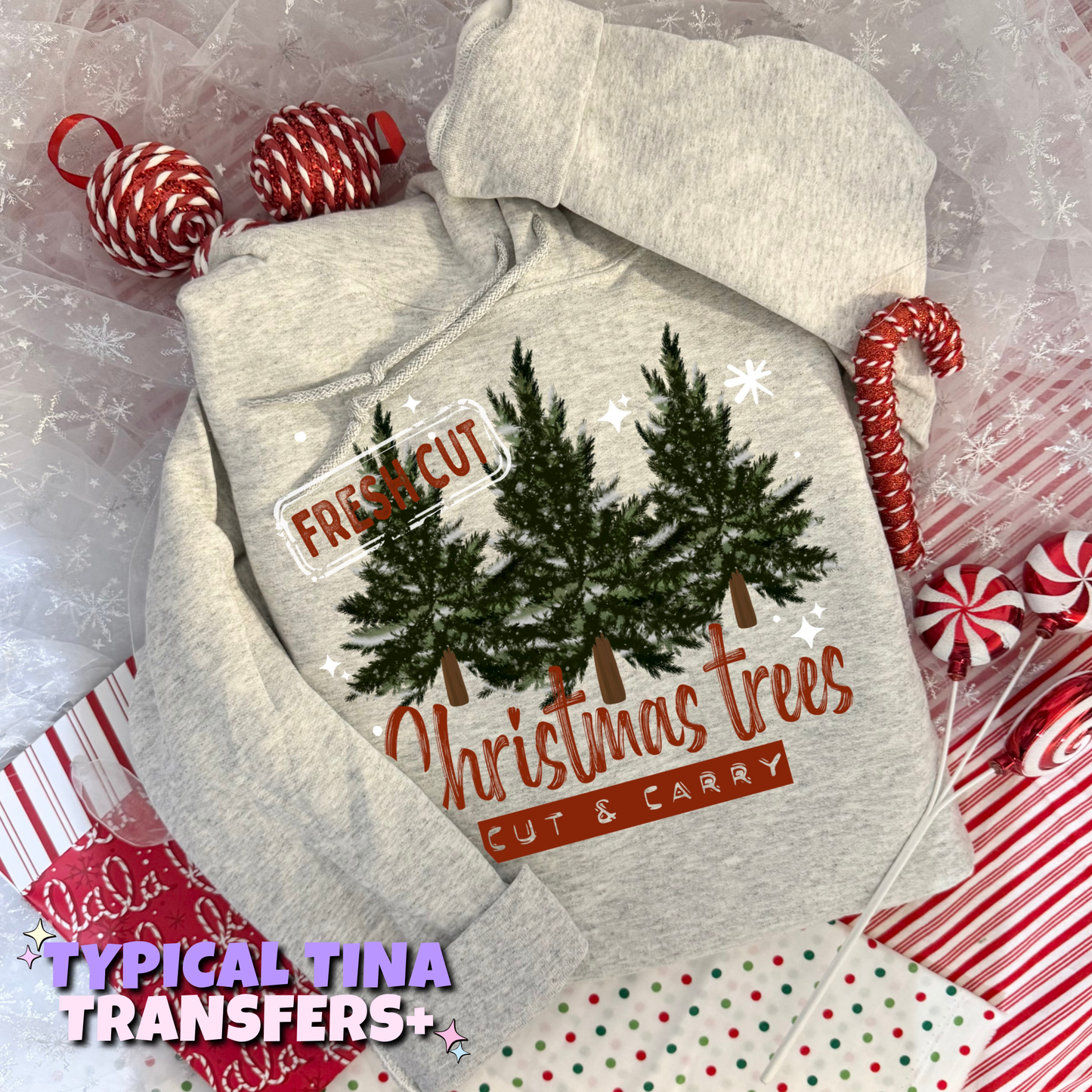 Fresh cut Christmas trees | DTF Transfers | POD