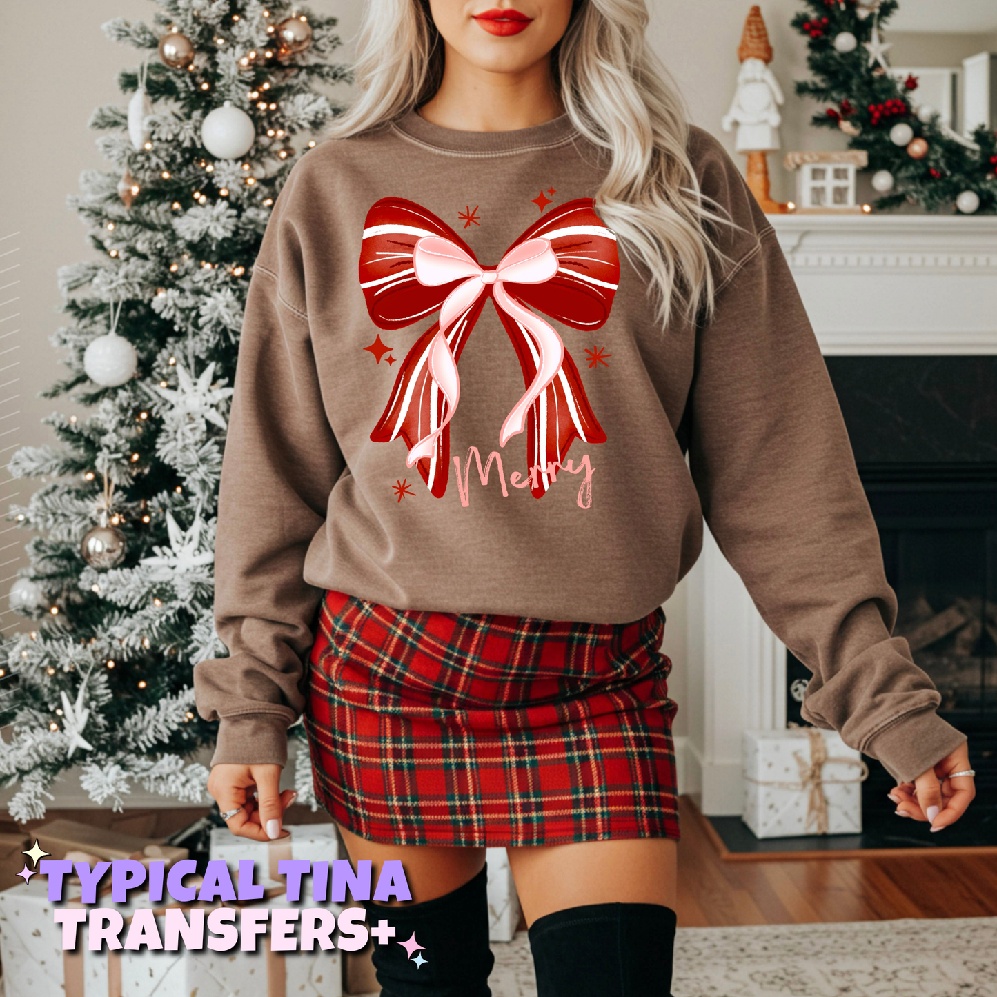 Red holiday bow | DTF Transfers | POD
