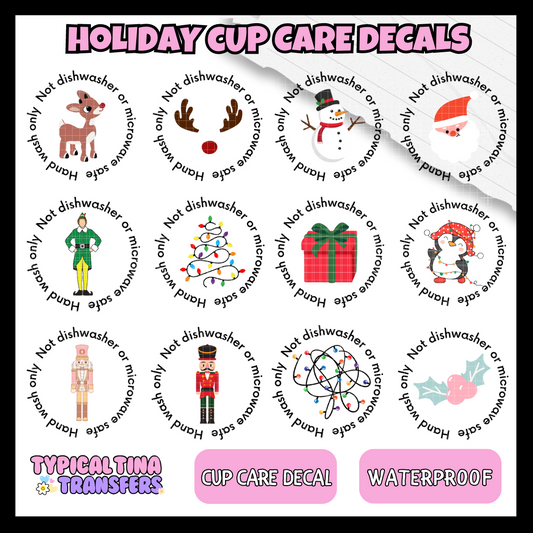 Cup Care Decals - Christmas Edition