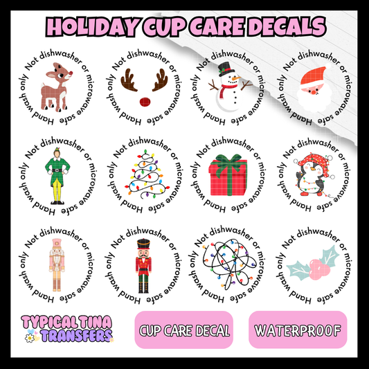 Cup Care Decals - Christmas Holiday | POD
