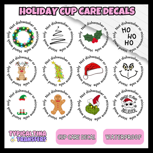 Cup Care Decals - Christmas Edition