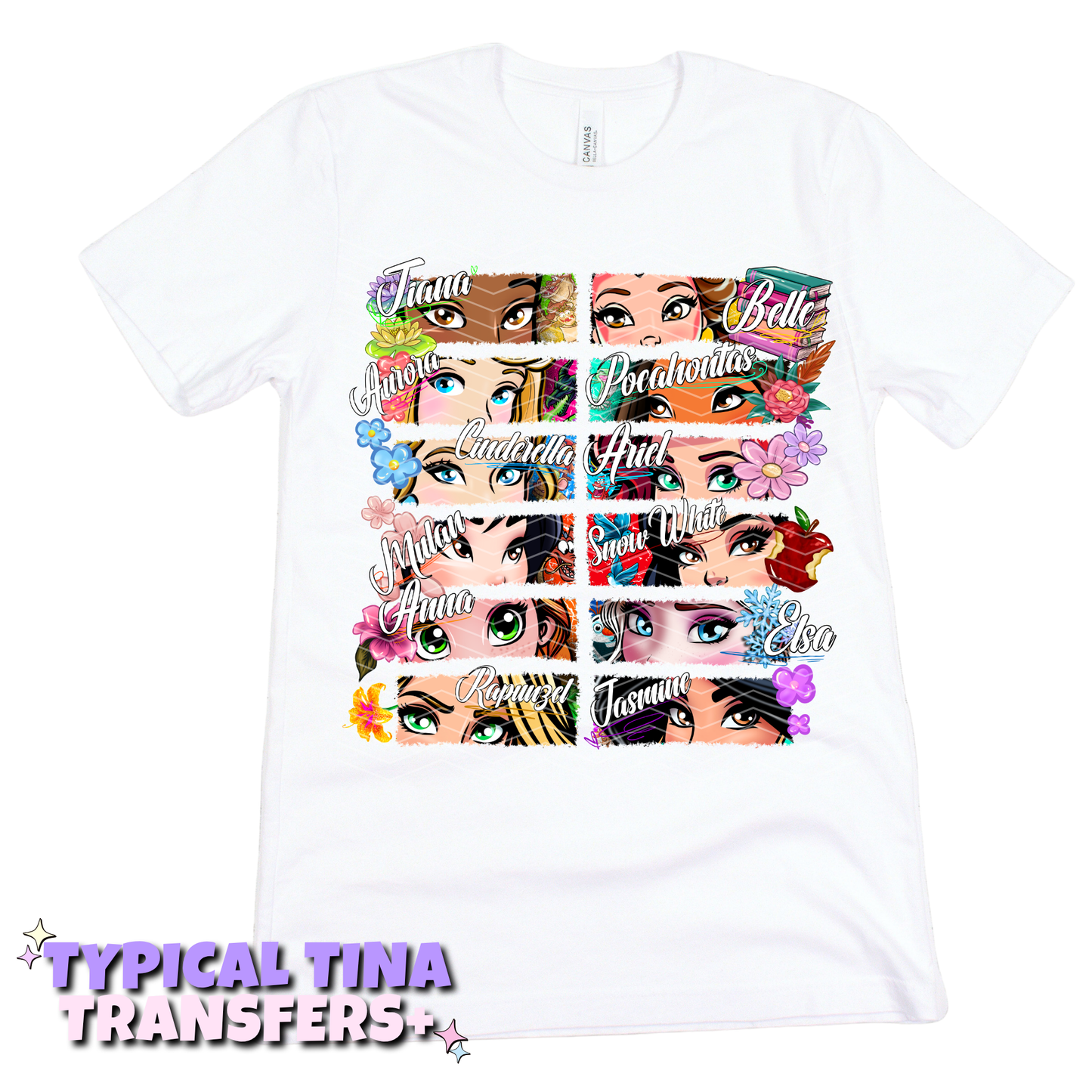 Princess Line Up (no shadowing) | DTF Transfers | POD
