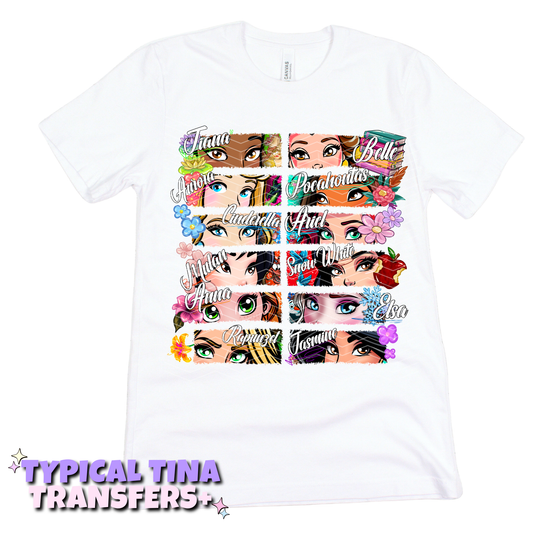 Princess Line Up (no shadowing) | DTF Transfers | POD