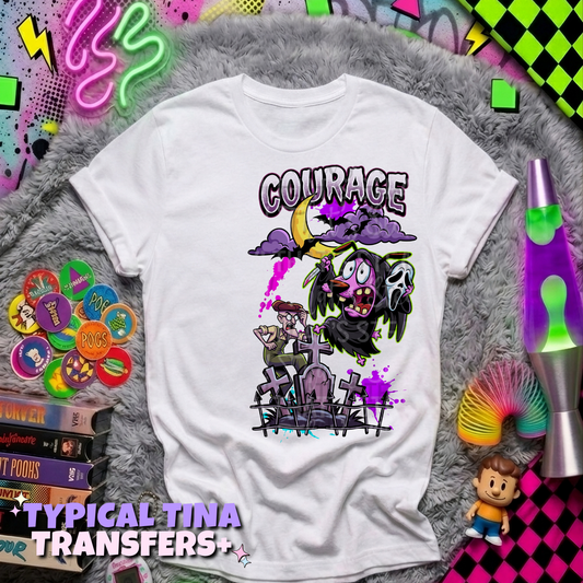 C0urage - scary dog | DTF Transfers | POD