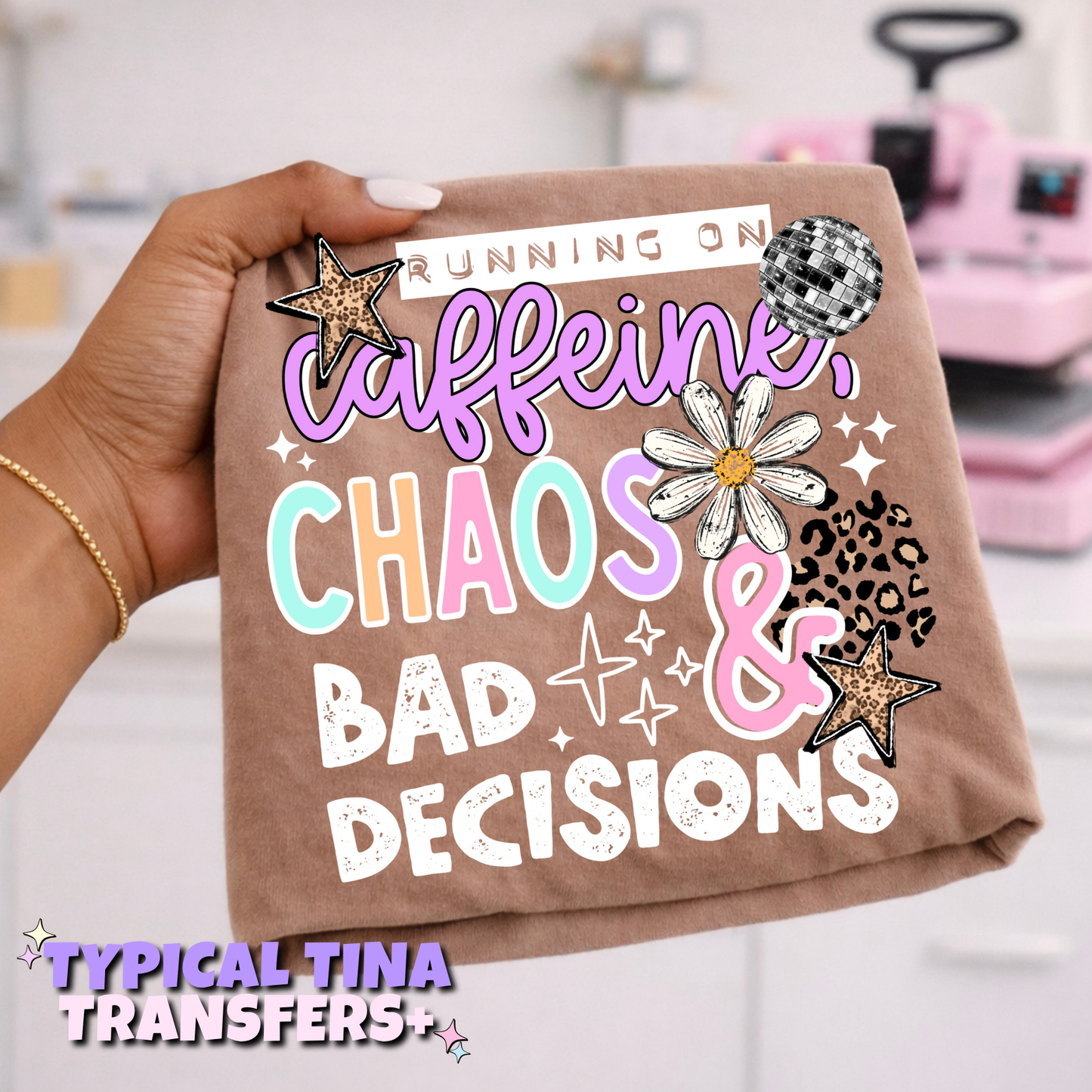 Running caffeine, chaos & bad decisions | DTF Transfers | POD