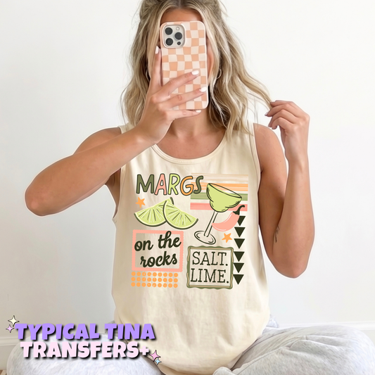 Margs on the rocks salt lime | DTF Transfers | POD