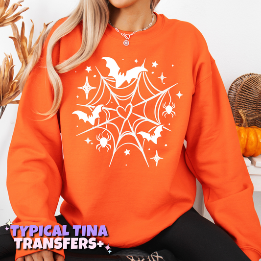 Bats and web heart | DTF Transfers | POD
