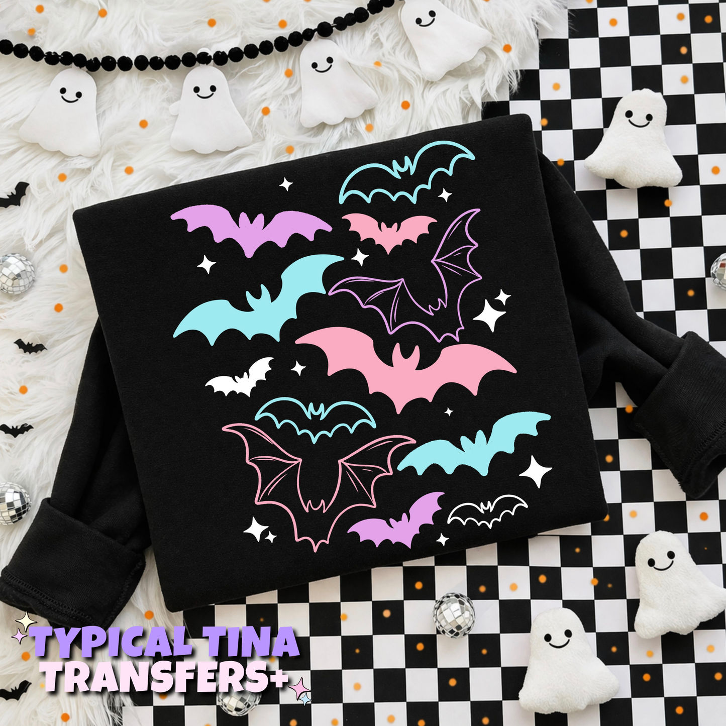 Bats (outline and full) | DTF Transfers | POD
