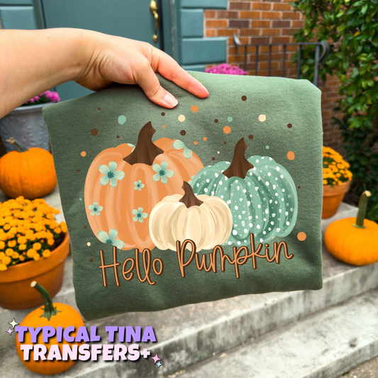 Hello pumpkin (painted pumpkins) | DTF Transfers | POD