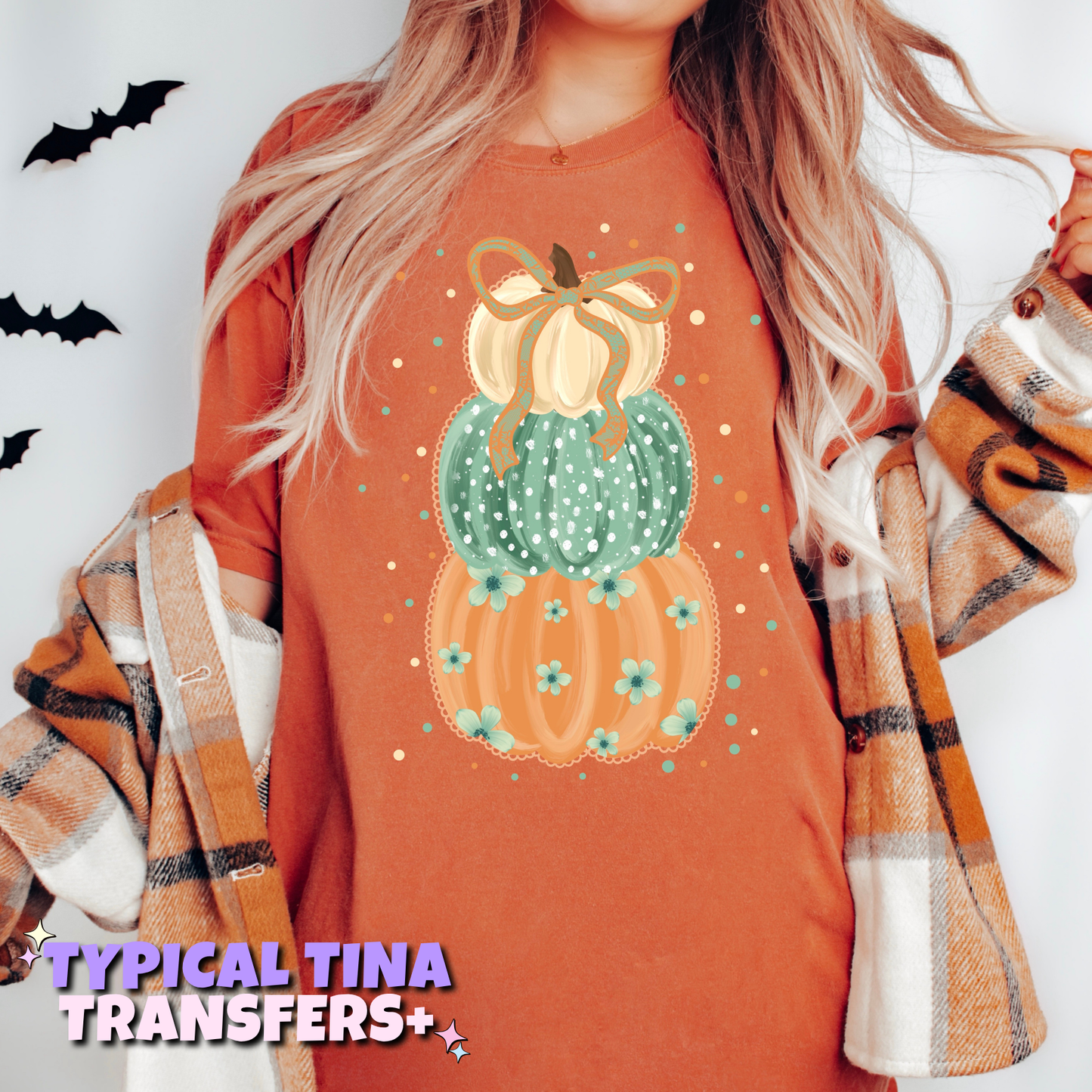 Stacked Painted pumpkins | DTF Transfers | POD