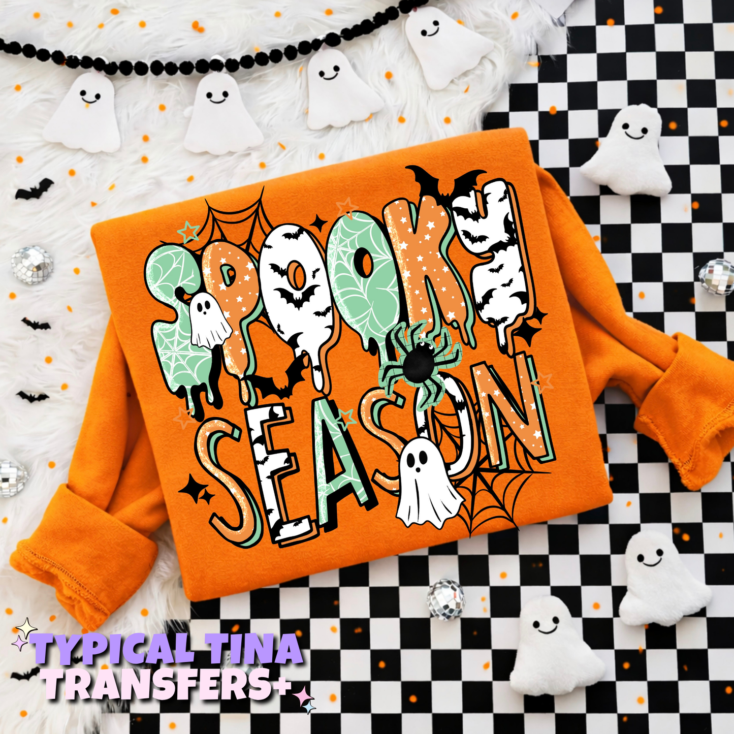 Spooky Season (green, orange and white) | DTF Transfers | POD