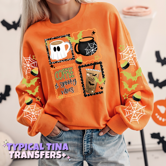 coffee & Spooky vibes frames | DTF Transfers | POD