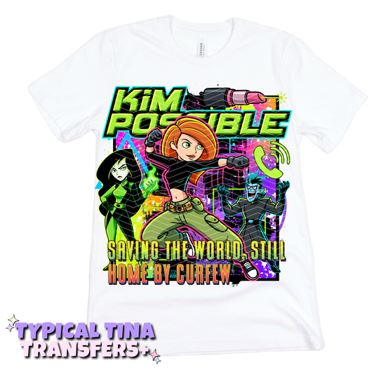 Kim - saving the world home by curfew | DTF Transfers | POD