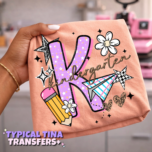 Purple with stars (grades) | DTF Transfers | POD